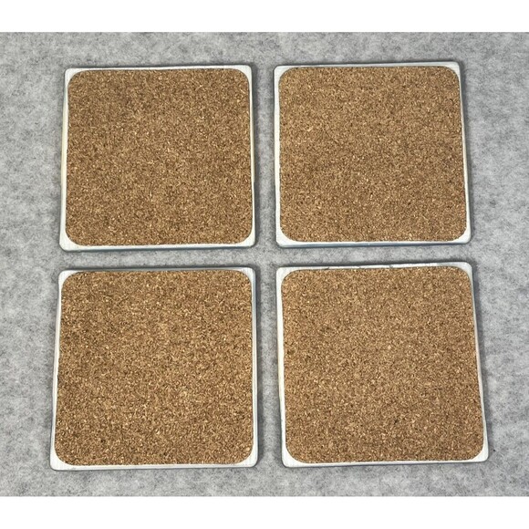 Pelican Ceramic Coaster for Drinks 4 Piece Set Cork Base Ocean Bird‎ Beach Theme - Picture 5 of 7